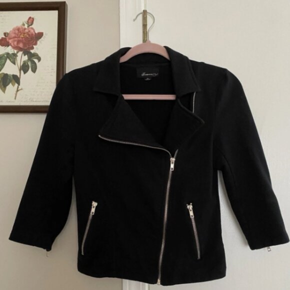 Forever 21 Black Moto Jacket Medium - Picture 1 of 6